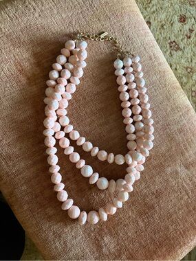 Sugarfix BaubleBar Multi-Strand Faceted Peach Bead Necklace - Women Jewelry EUC